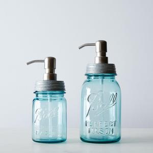 Vintage Blue Mason Jar Soap Dispenser