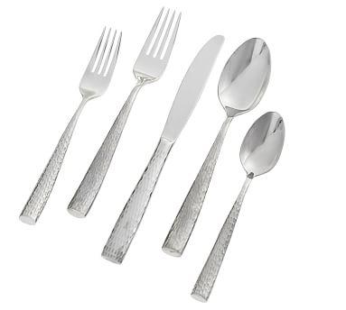 Shiny Hammered Flatware 20 piece Set