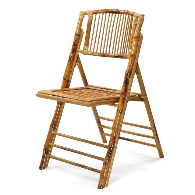 VINGLI Bamboo Folding Chair, Foldable Dining Wood Chairs Comfortable Seat for Outdoor & Indoor, Patio, Porch, Wedding, Party, Event, 1 Pack