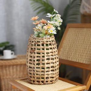 Woven Water Hyacinth Hanging Basket Door Hanging Basket Wall for Home Garden Farmhouse (Water Hyacinth)