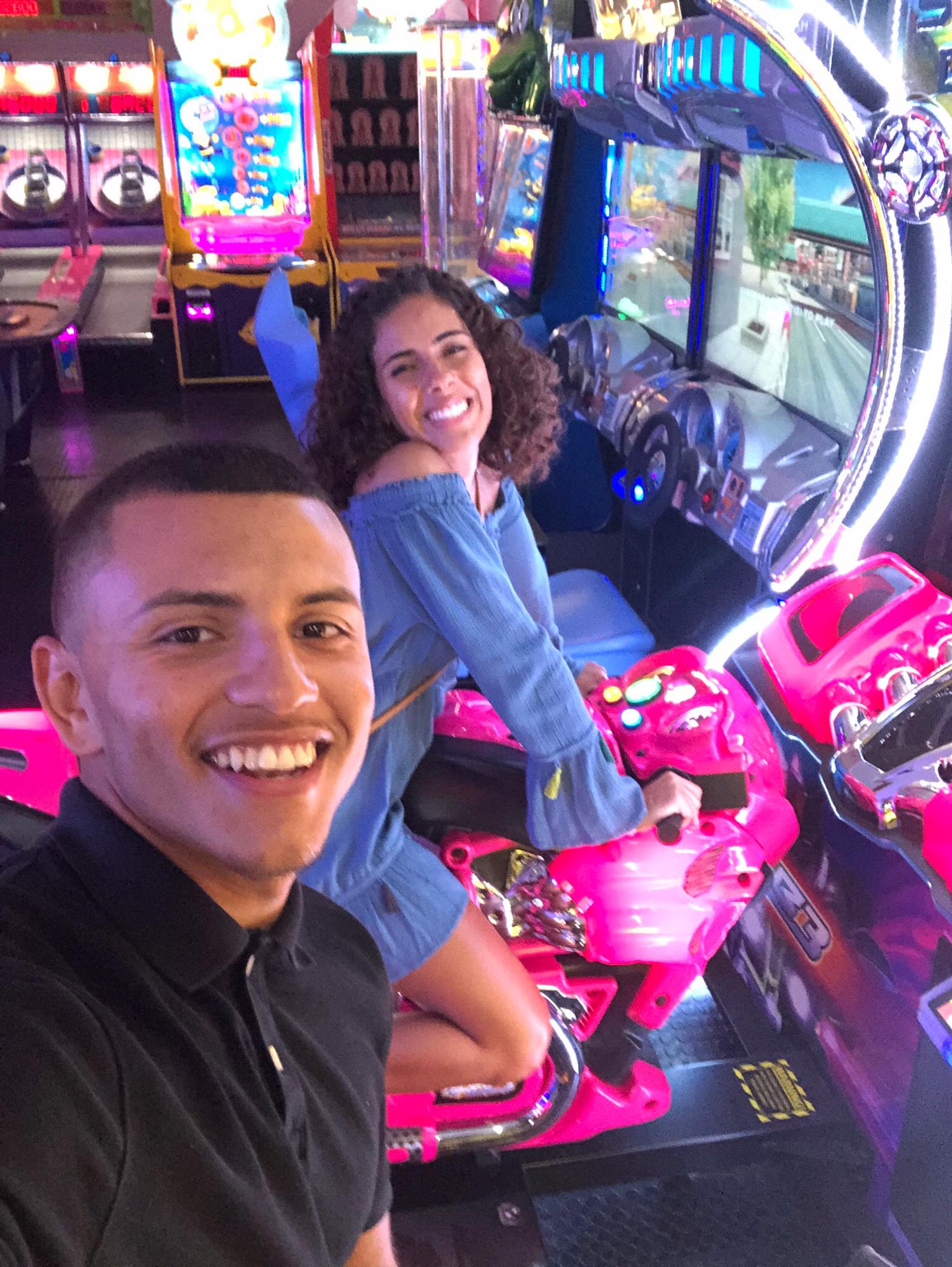 At the arcade for Griselys 20th birthday.