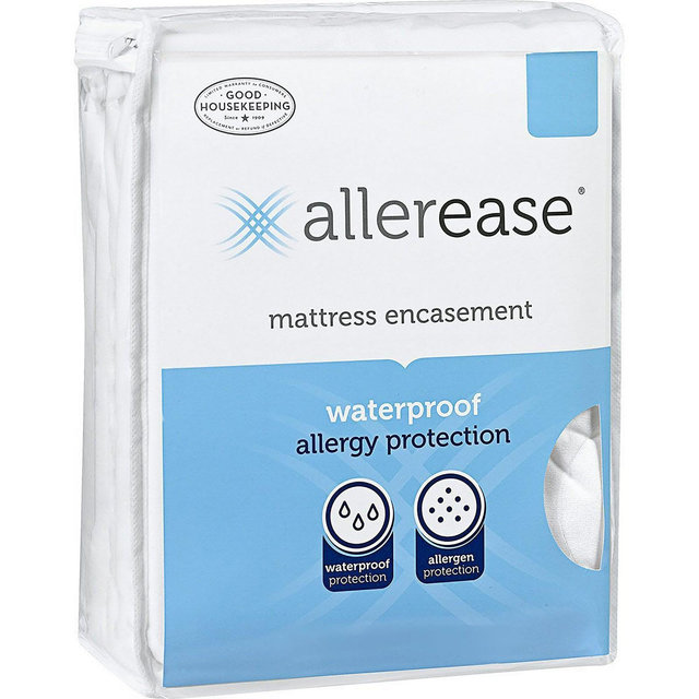 AllerEase Waterproof Allergy Protection Zippered Mattress Protector, Queen
