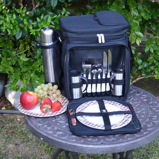 Equipped 2-Person Picnic Tote with Coffee Set & Blanket