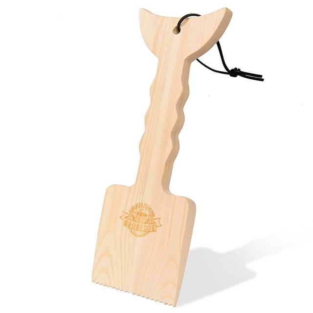 AQUEENLY Wood Grill Scraper Tool, Wooden Grill Cleaner Scraper, Wood Grill Brush BBQ Cleaner Alternative, BBQ Wood Scraper for Cleaning Top and Between Barbecue grates, Safe & Bristle Free Barbecue