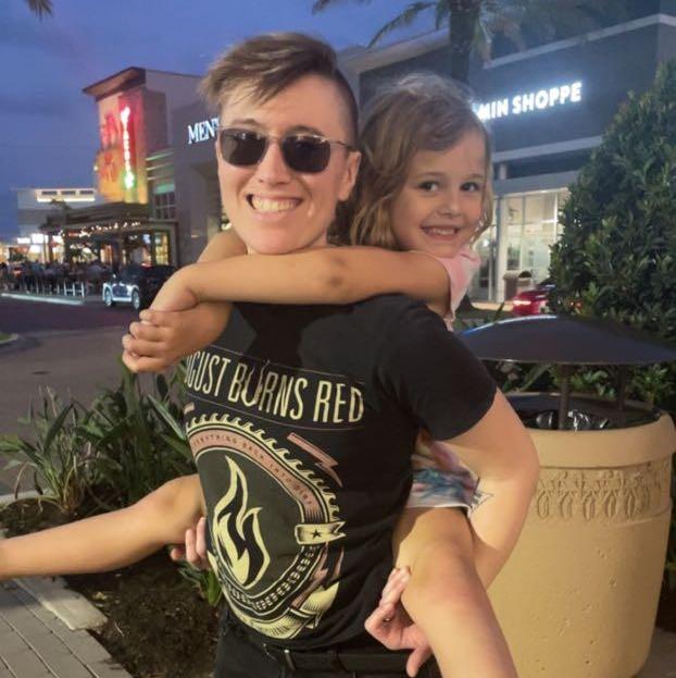 When Sloane was still small enough to piggyback