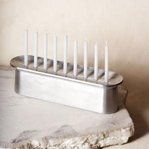 Block Menorah in "Polished Aluminum"