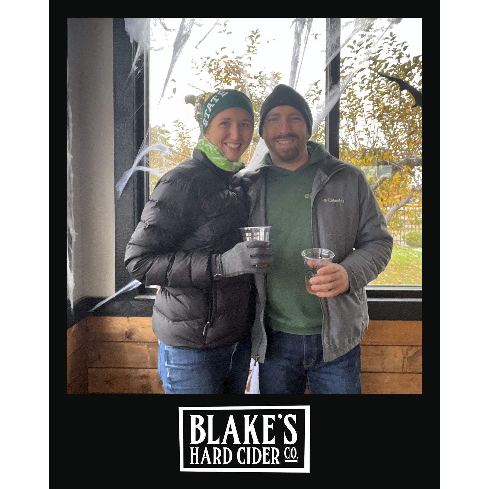 Enjoying some hard cider at Blake's!