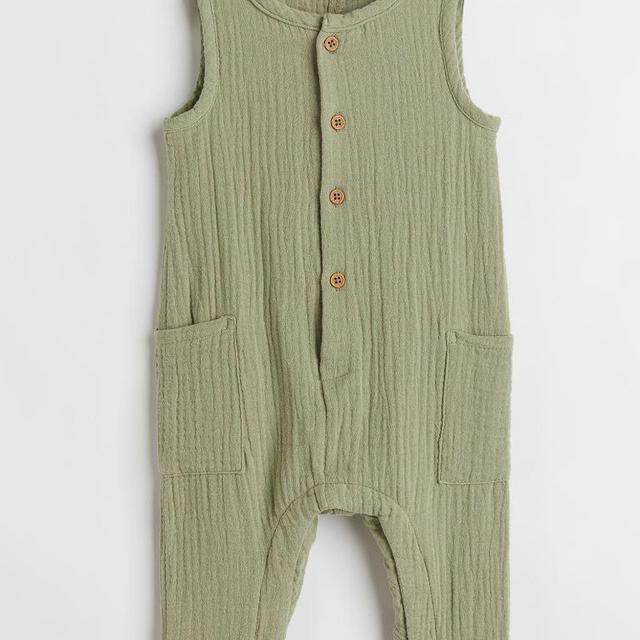 Crinkled Cotton Romper Suit