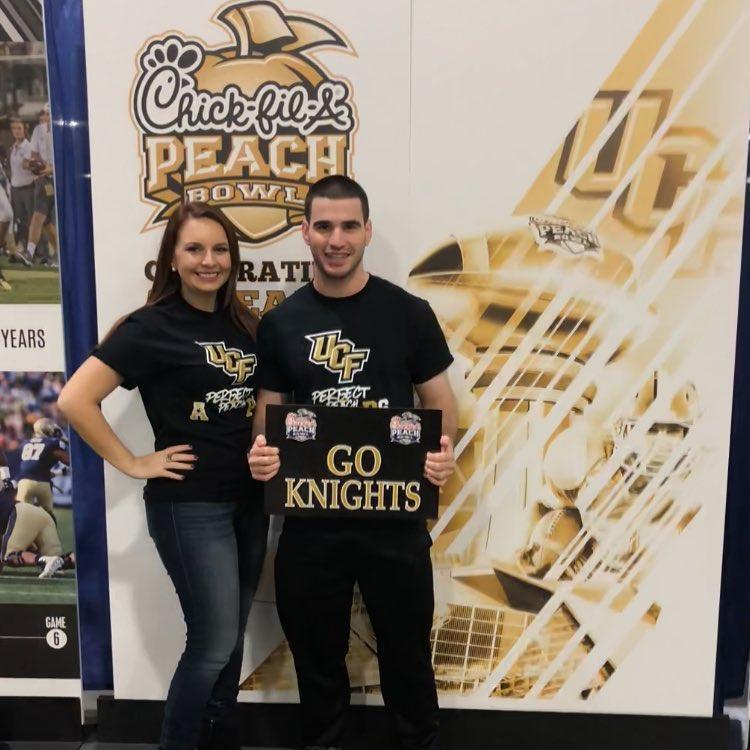 Danielle and Josh at the Chick-fil-A Peach Bowl 1/1/18