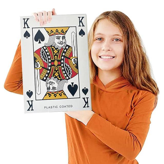 Yuanhe Jumbo Large Playing Cards - Giant Deck of Cards Oversized Full Deck Huge Poker for Casino Party Decorations, 10.5x14.5 inch