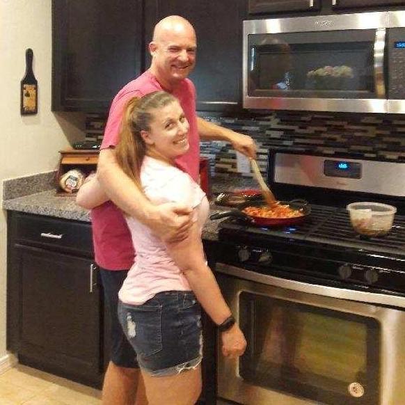 Cooking a meal together for the parents.