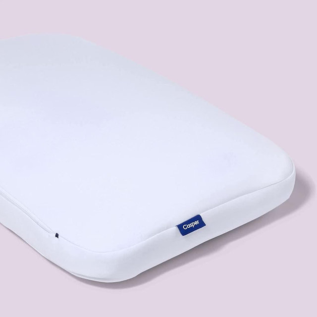 Casper Sleep Low Profile Foam Pillow for Sleeping, King, White