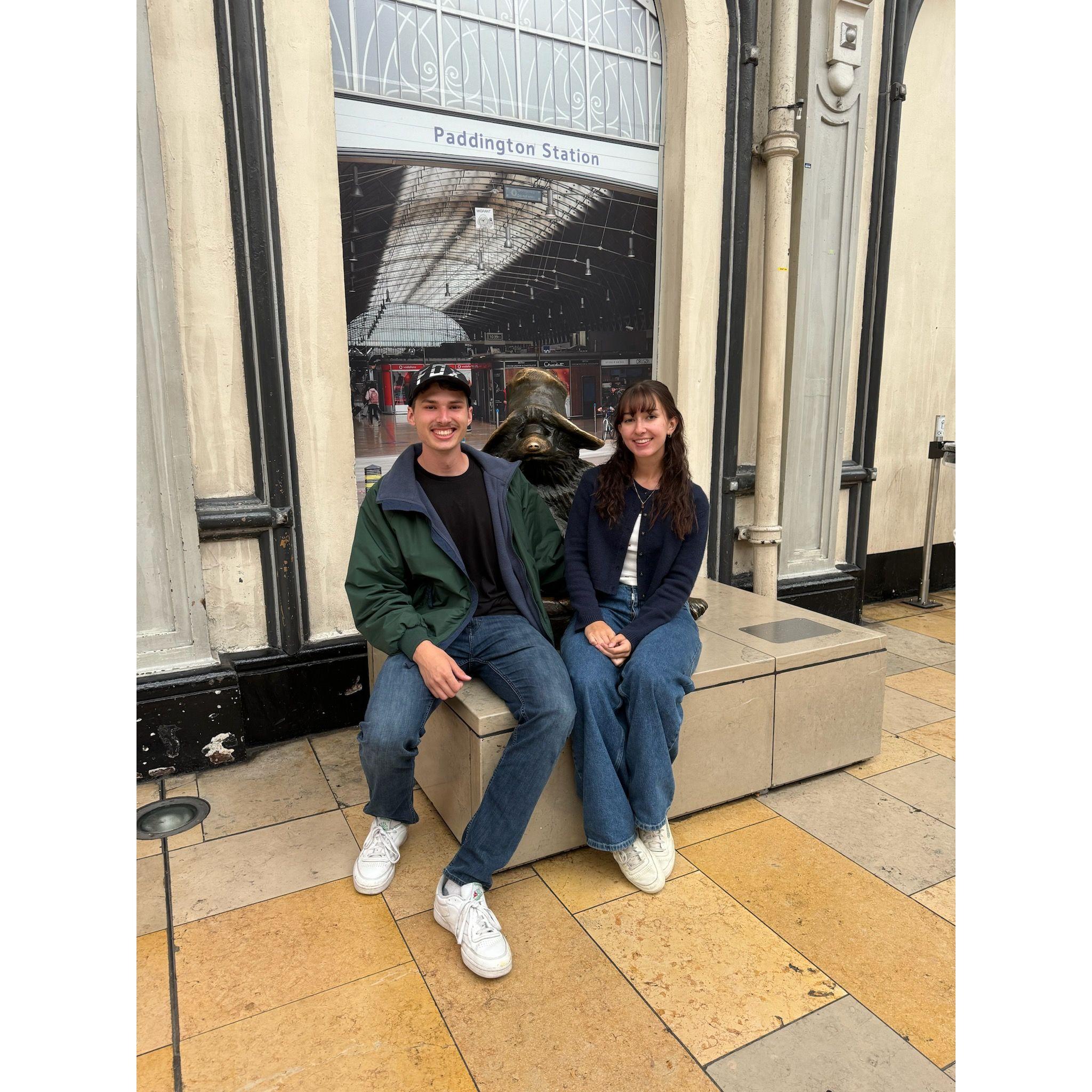 Adin and Julia on the Walla Walla University UK Tour at Paddington Station
