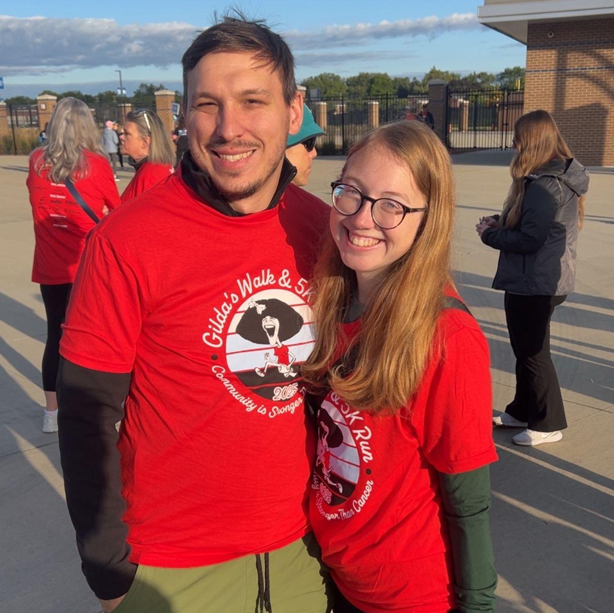 Right before the Gilda's Club 5k Walk/Run in memory of Kennedy's mom.