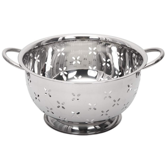 Lindy's Stainless Steel Colander for Home Kitchen with Handles and Stable Base - For Straining, Steaming, Draining and Rinsing (5-Quart)