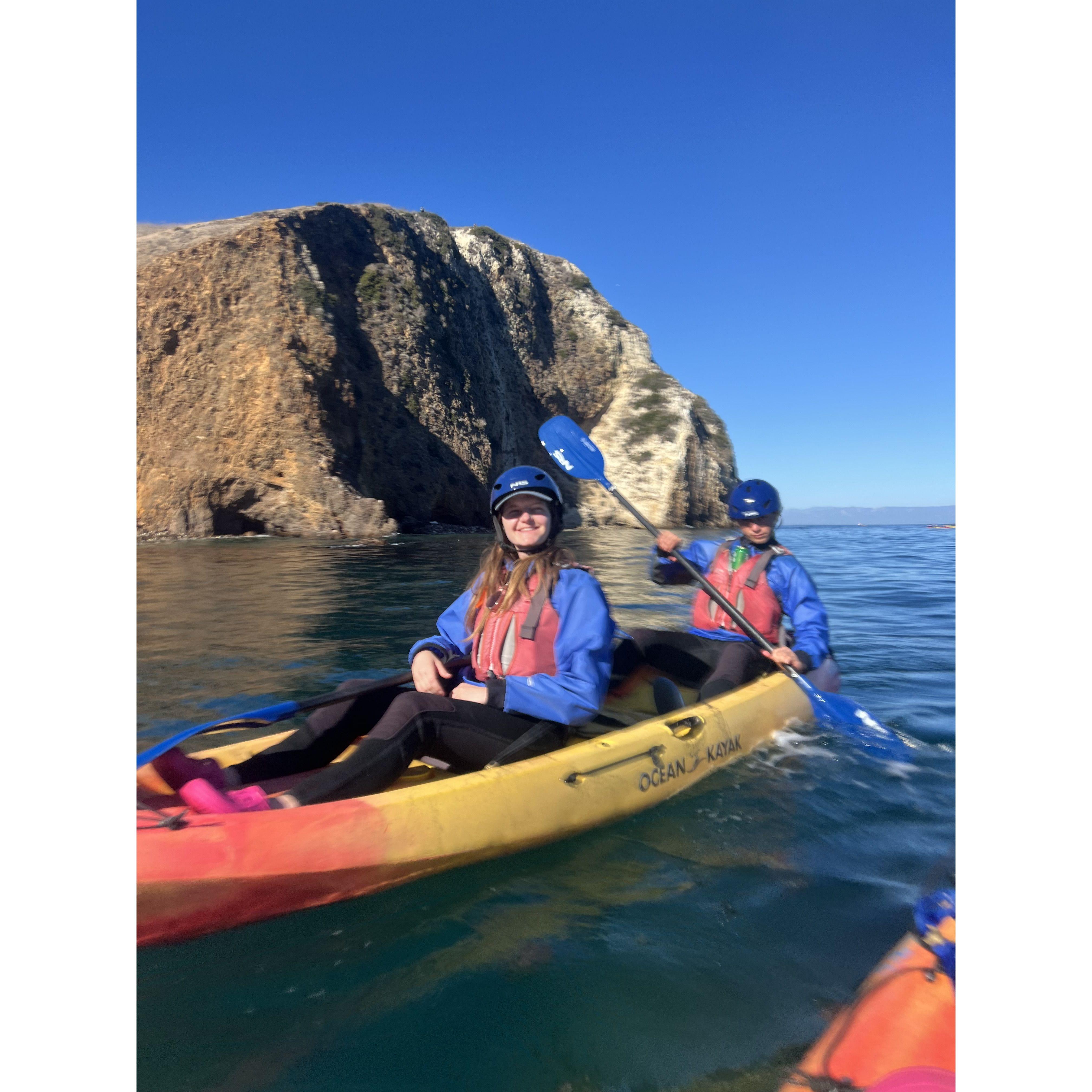 Most recently we went kayaking with some of Amelia's family at Channel Islands National Park in January of 2025! We saw lots of Channel Islands Foxes on the island.