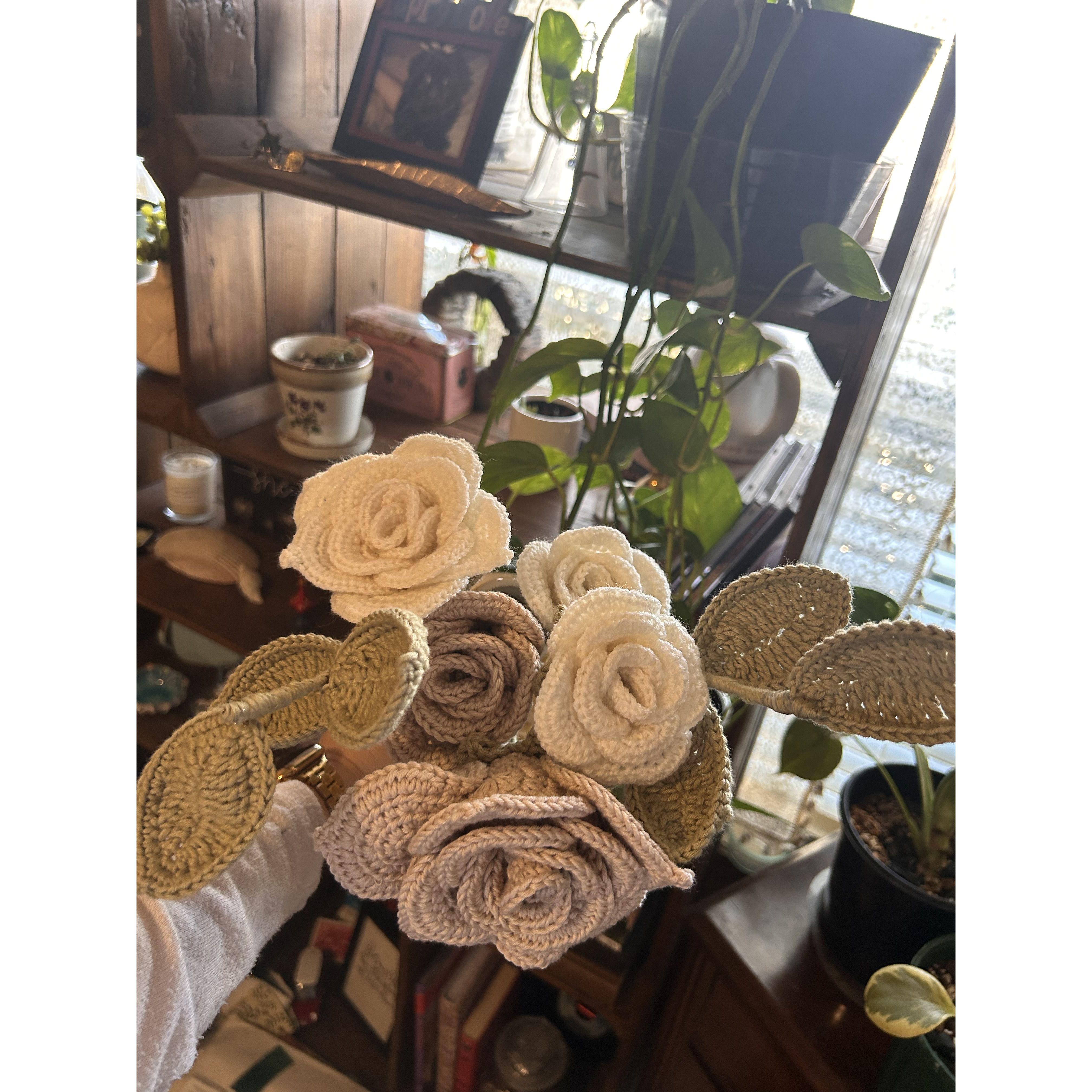 The incredibly talented Arlie Ann's crotchet proposal bouquet!