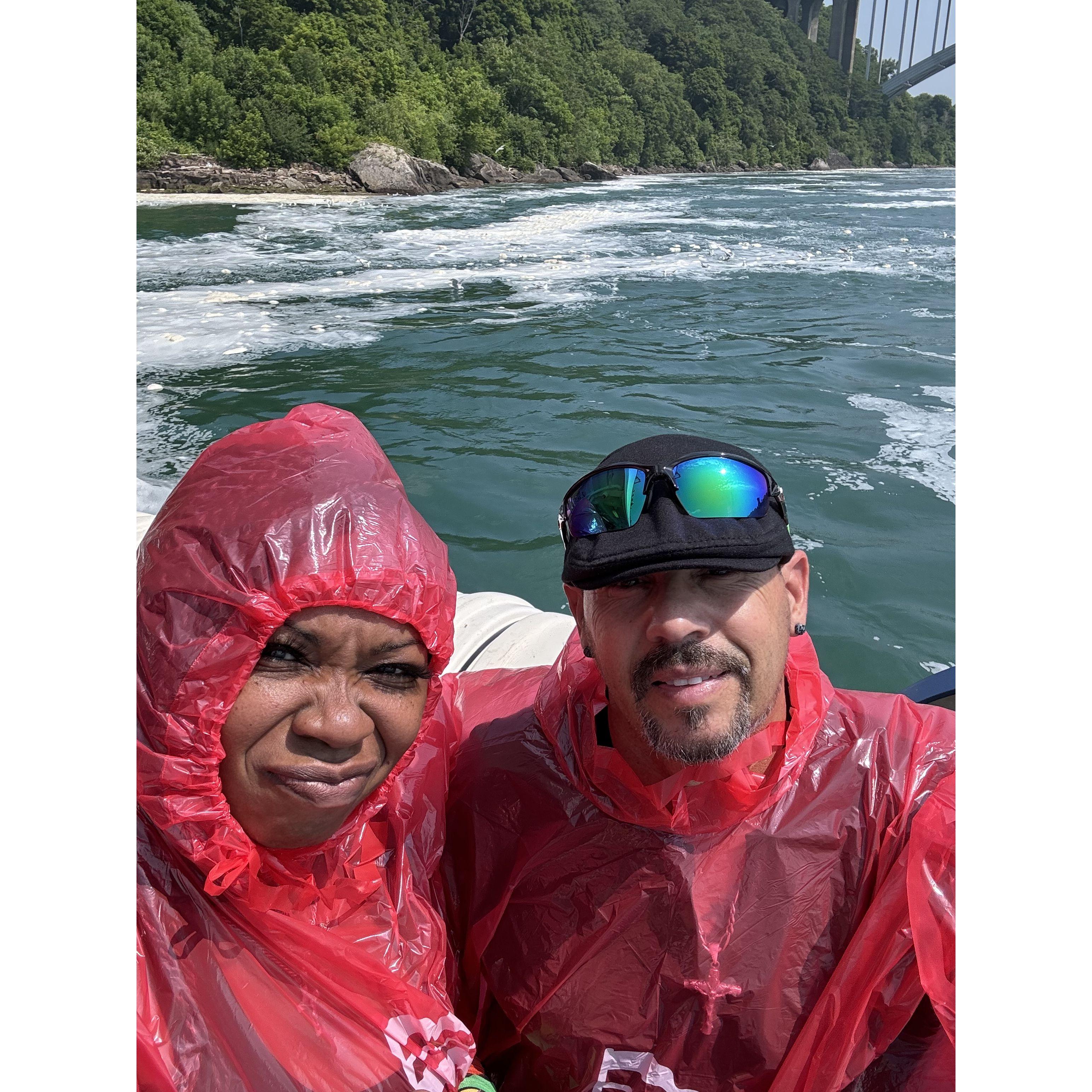 Soaked on river boat Niagra Falls, Canada