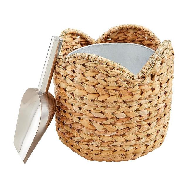 Mud Pie Seagrass Ice Bucket, 7.5" x 8.5", BROWN