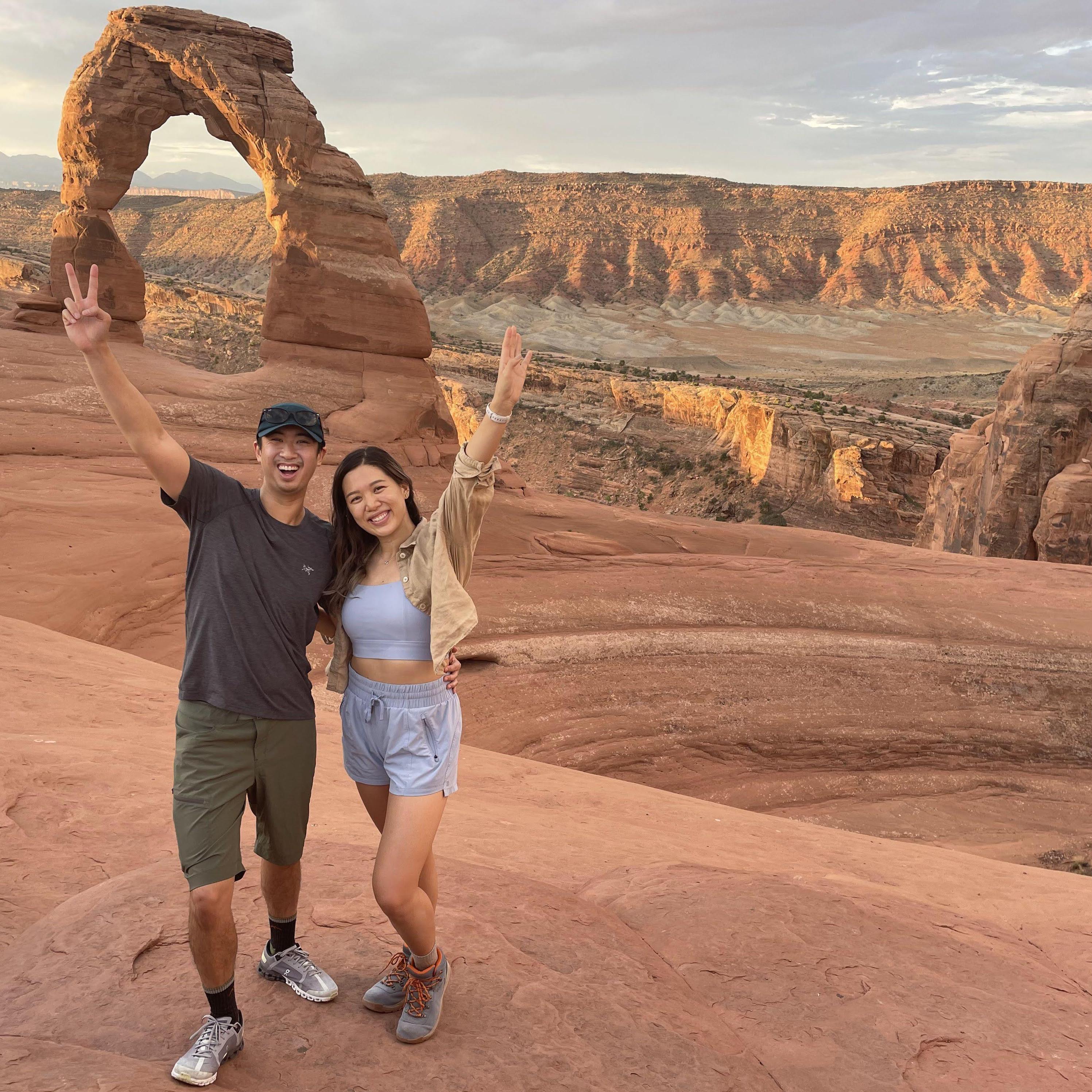 Sunrise hike for our annual friends' trip at Arches National Park