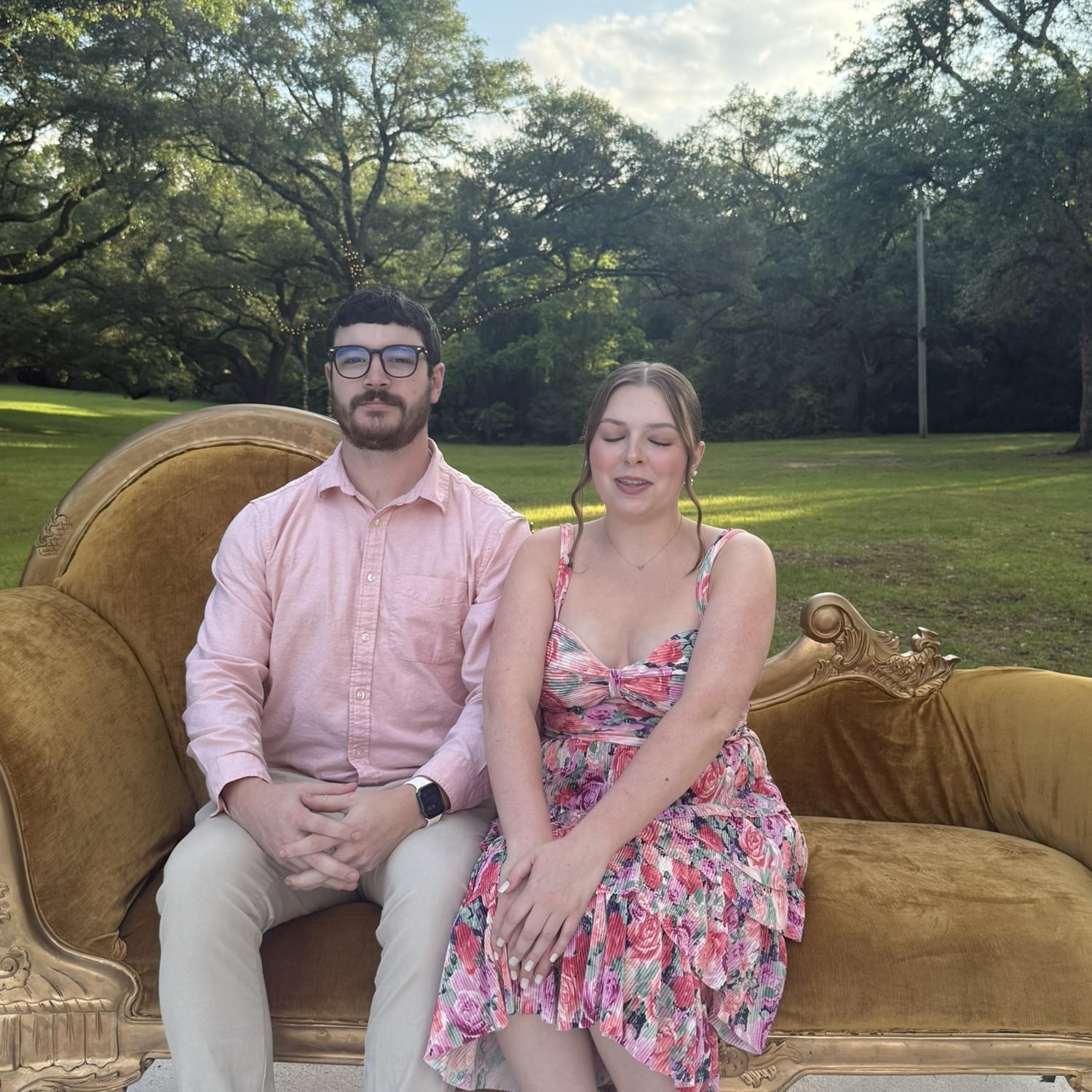 He keeps me laughing. The first wedding we attended together.