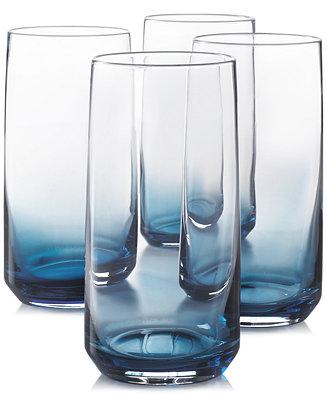 Blue Ombre Set of 4 Highball Glasses, Created for Macy's