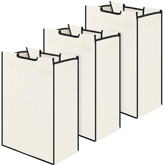 Bonuci 3 Pcs Laundry Sorter Replacement Bags Hamper Cart Removable Replacement Laundry Storage Organizer Bag Hamper Liner, No Hooks 14.76 x 8.66 x 21.65 Inch (Beige)