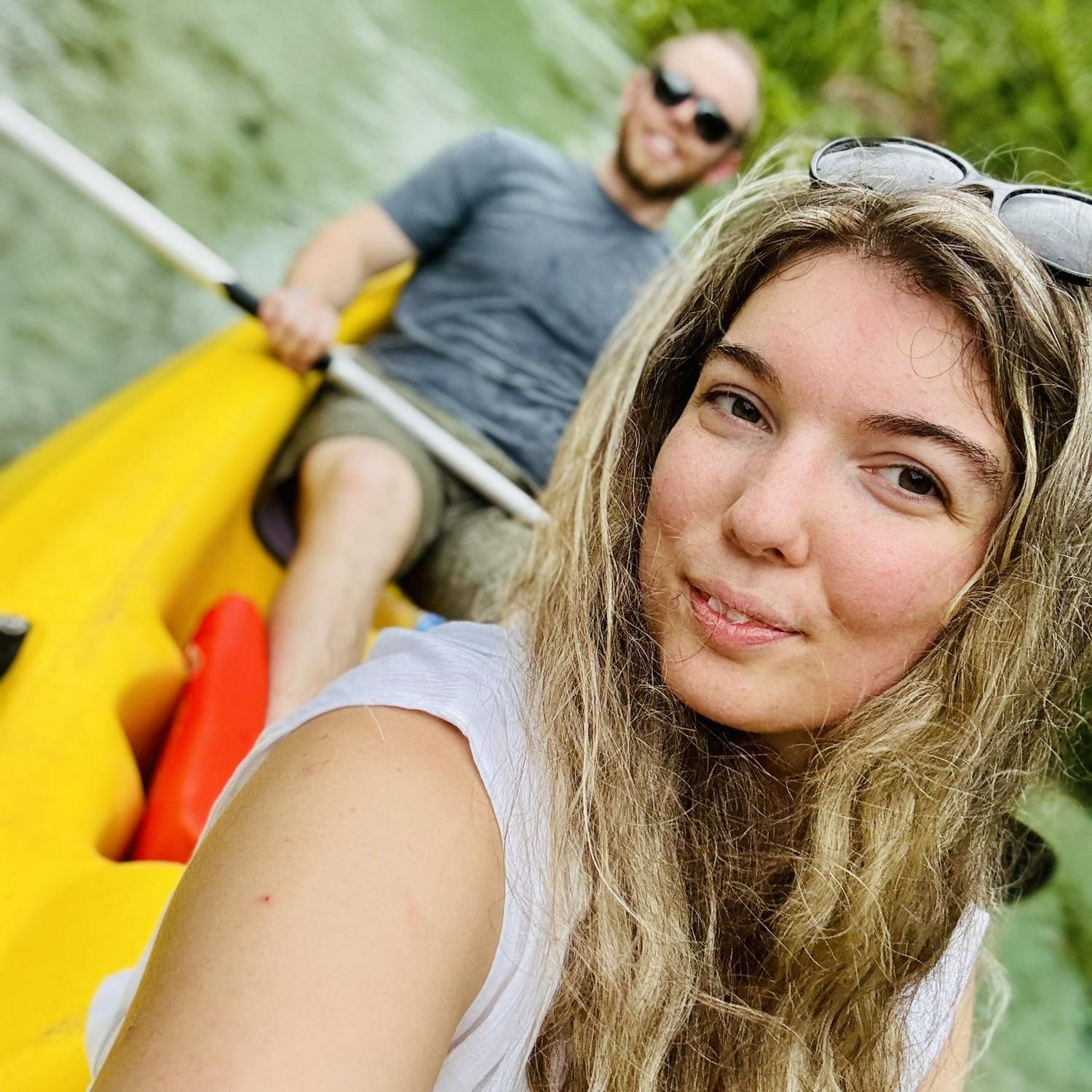Us canoeing down the Wekiwa Springs State Park in Florida. Water was so clear and beautiful- April 2025