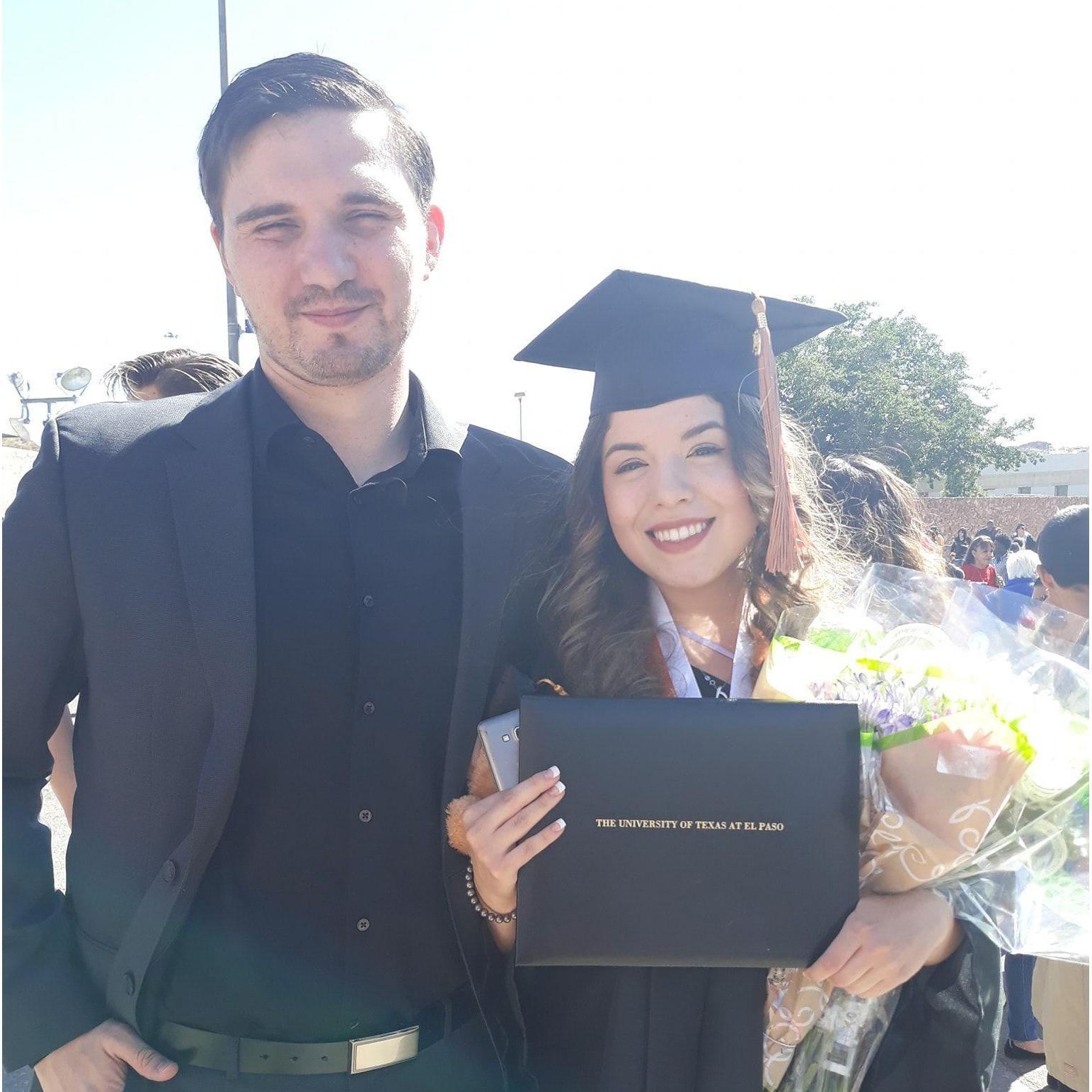 Got my Bachelor Degree and was happy to have Dominic watch me get my Diploma