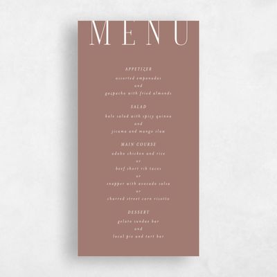 Brown Wedding Menu - Melina
