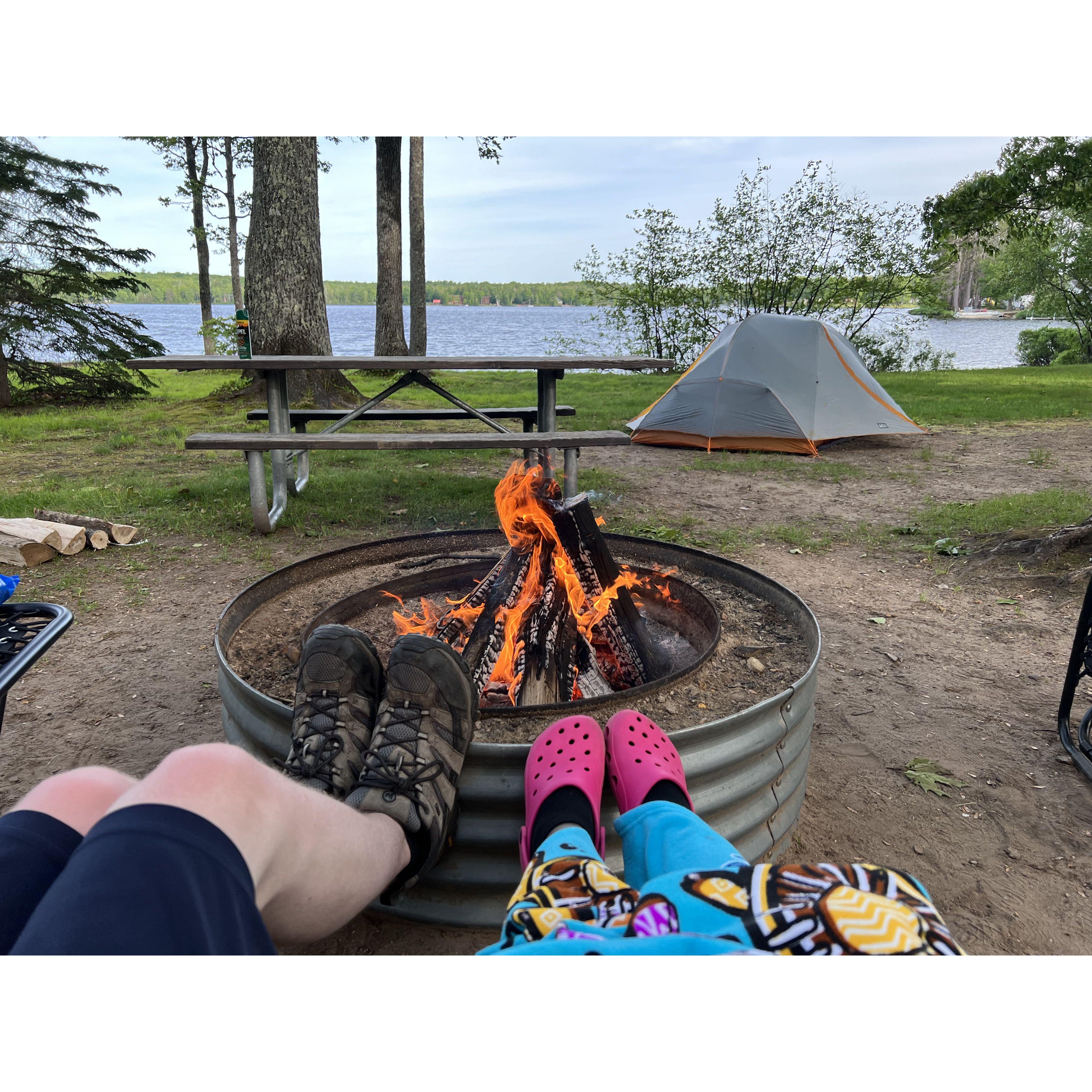 On one of our many camping trips in the UP