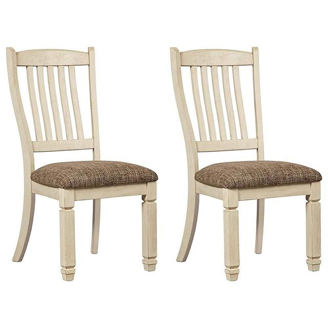 Signature Design by Ashley Bolanburg Upholstered Dining Room Chair Set of 2, Antique White