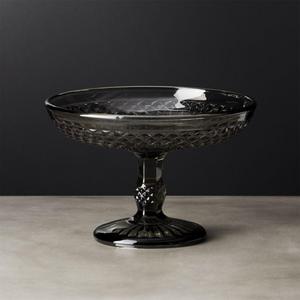 Addy Smoke Glass Pedestal Bowl