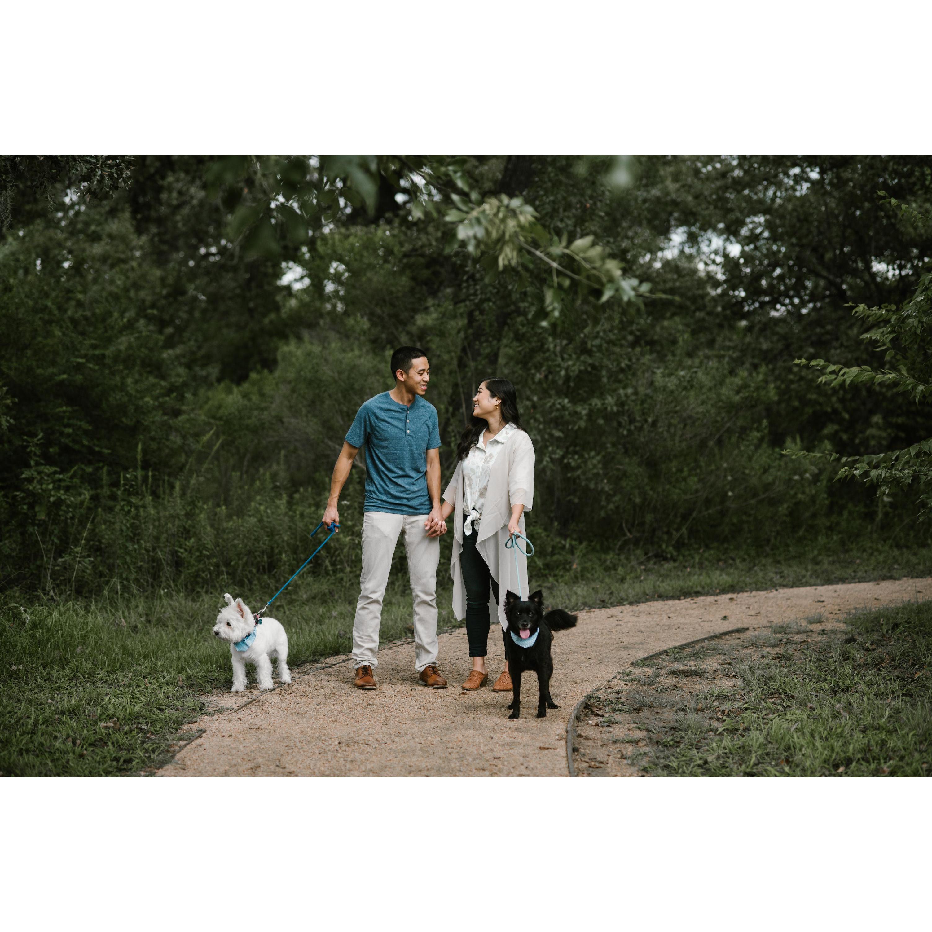 Our little family with Ralph the Westie and Astro Sirius Black.