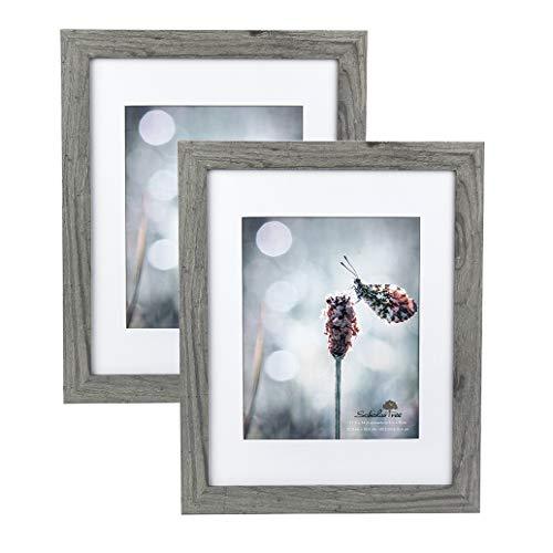 Scholartree Wooden Grey 11x14 Picture Frame 2 Set in 1 Pack or 11x14 Frame or 8x10 Photo Frame