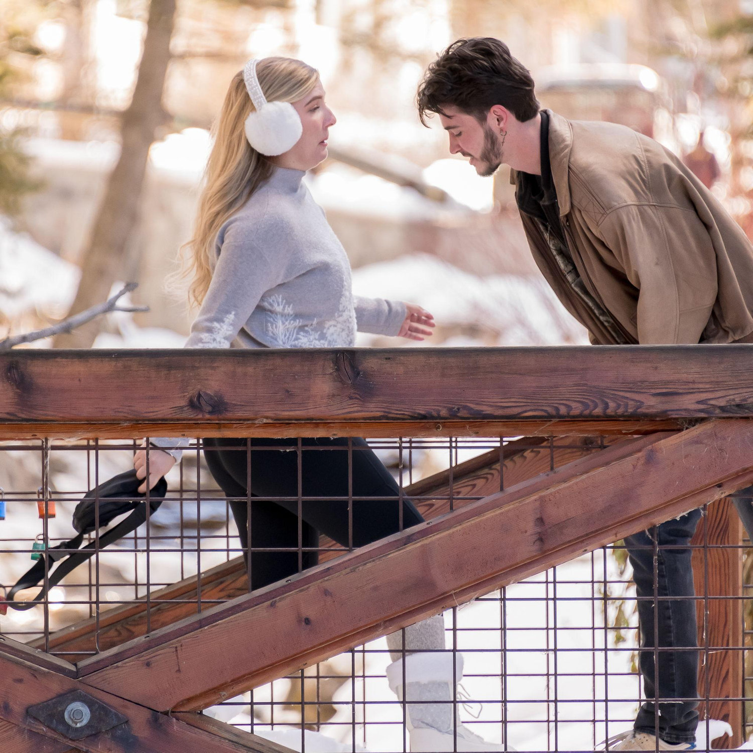 Katie realized what was happening and did not want her purse for the moment, so she chucked it away! Taos, NM. December 13, 2025.