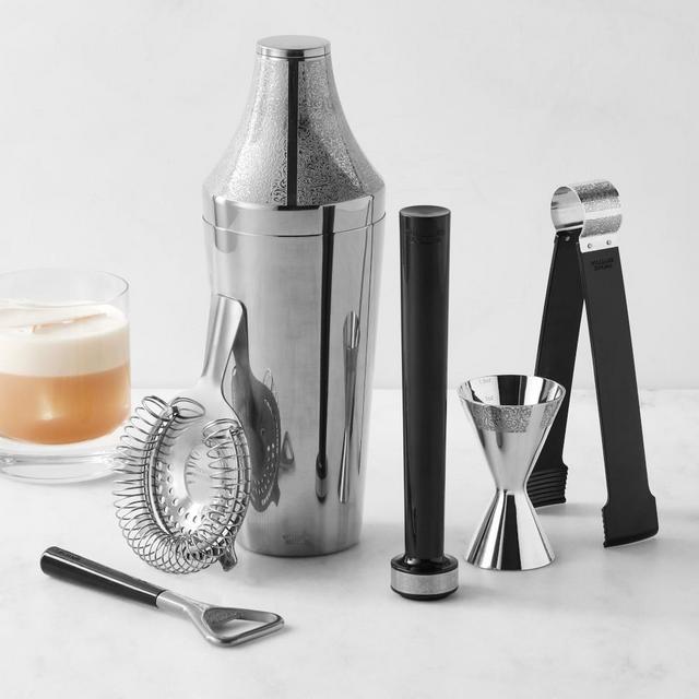 Williams Sonoma Heritage Bar Shaker and Tools Set, Stainless Steel