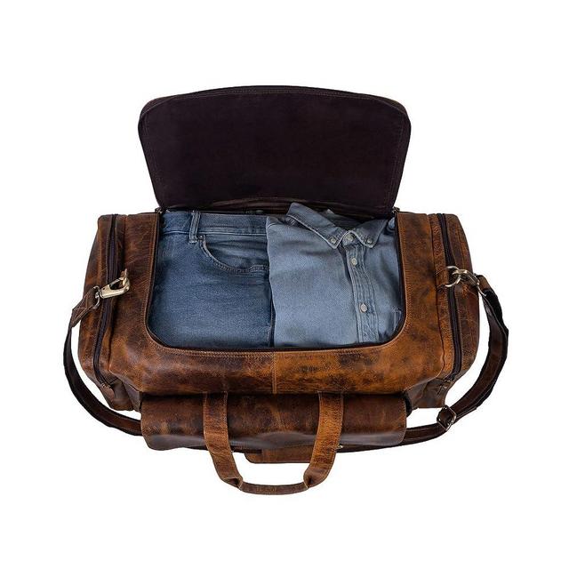 Leather duffel bag 24 Inch U Zip holdall Travel sports Weekend gym Sports by KPL