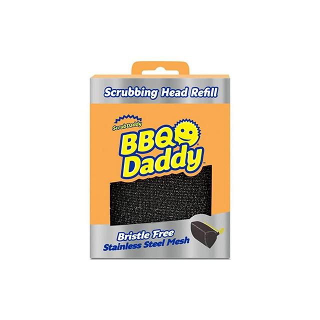 Scrub Daddy Replacement Grill Brush Head BBQ Daddy - Steam Clean with Steel Scrubber and Stainless Steel Scraper- No Bristles- Contains Scour Daddy Steel Replacement Head, 1ct