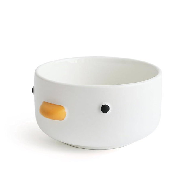 PURROOM Funny Cute Duck Bowl, Handmade Glaze Duck Safety Ceramics 17oz Soup Bowls, 4.6'' Rice Bowl. (500ML)