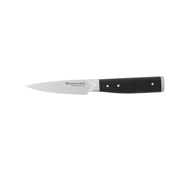 KitchenAid Gourmet Forged Serrated Paring Knife, 3.5-Inch, Black