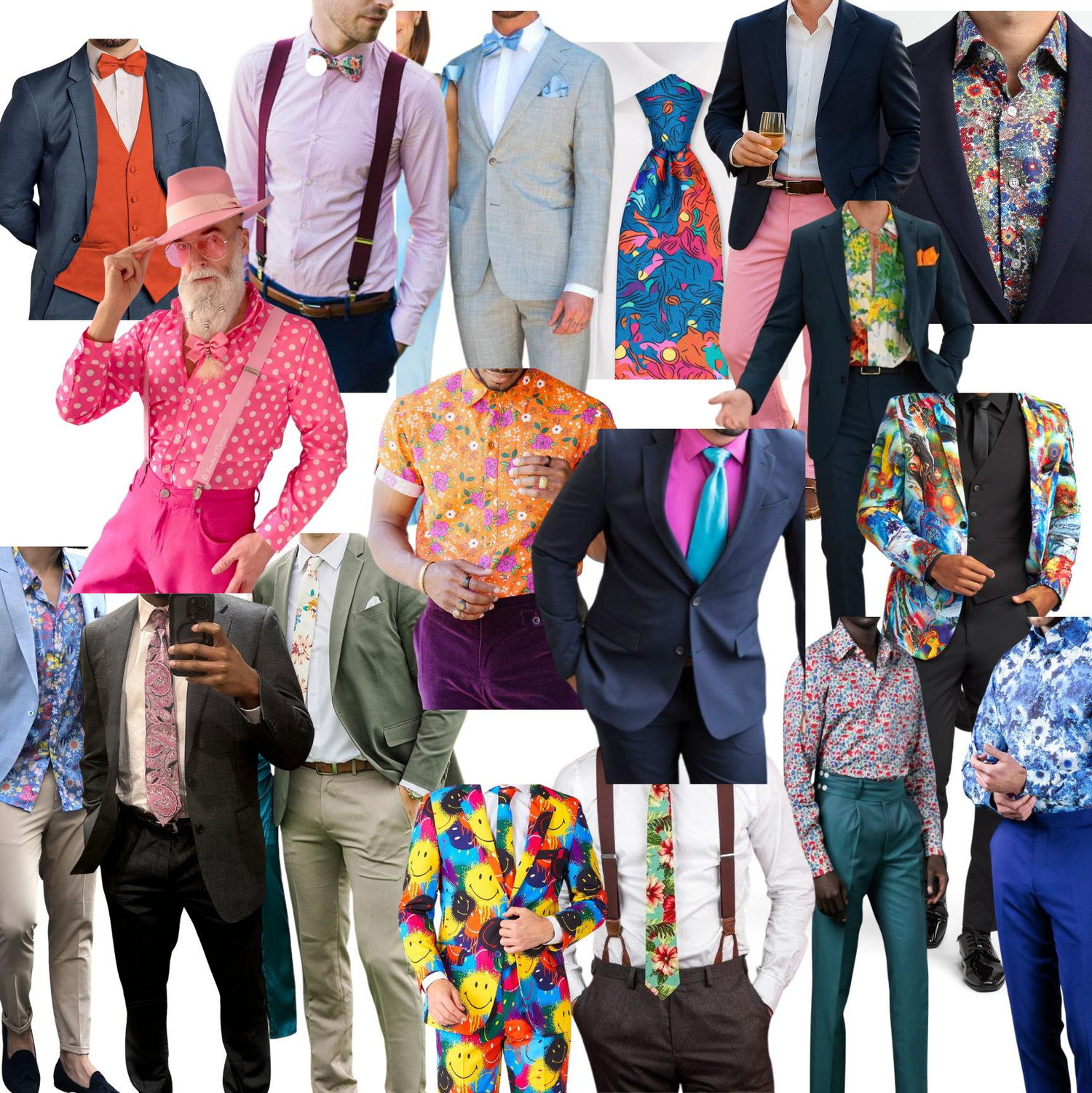 Mens Colorful Cocktail Attire- suit or not, up to you, but COLORS!