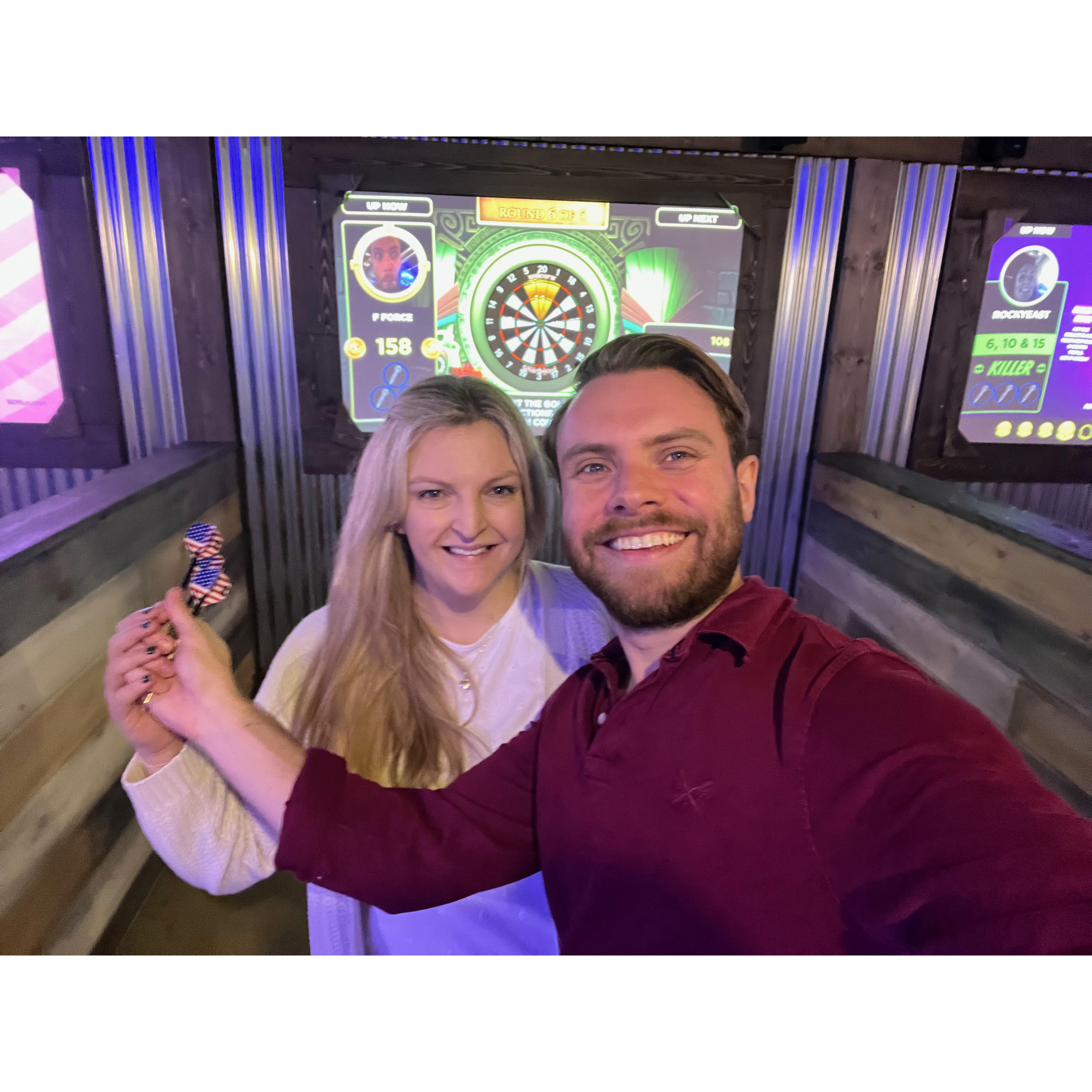 Date night at darts (Fred always wins)