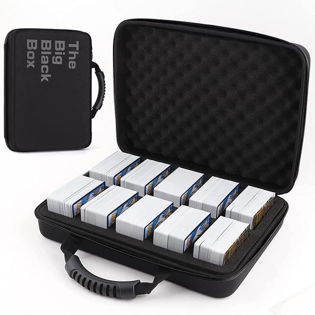 Wevbsiy 1200-2200 Card Game Case for Cards Against Humanity Game,Collectible Trading Card Storage Holder Compatible with Pokemon Cards, Sports Card and Baseball Cards,Playing Card Travel Carrying Case Fit All Other Card Games Expansions (Black)