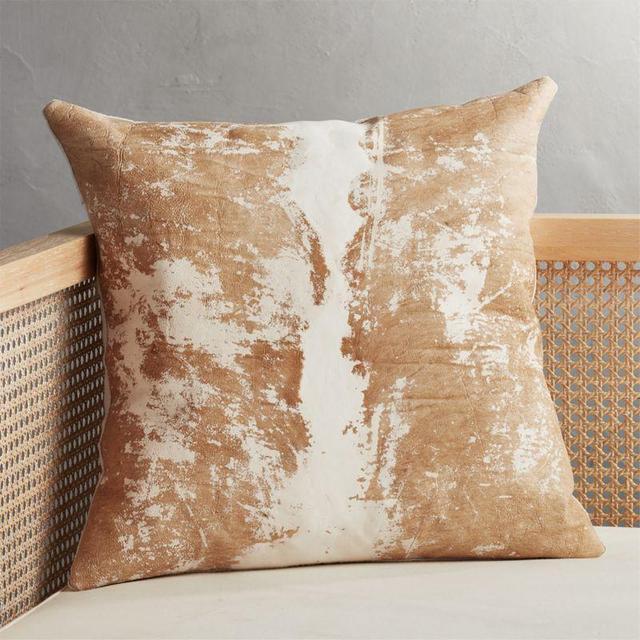20" Vintaged Light Hide Pillow with Down-Alternative Insert