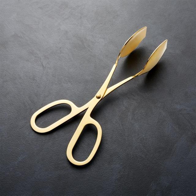 Gold Mini Scissor-Handled Serving Tongs