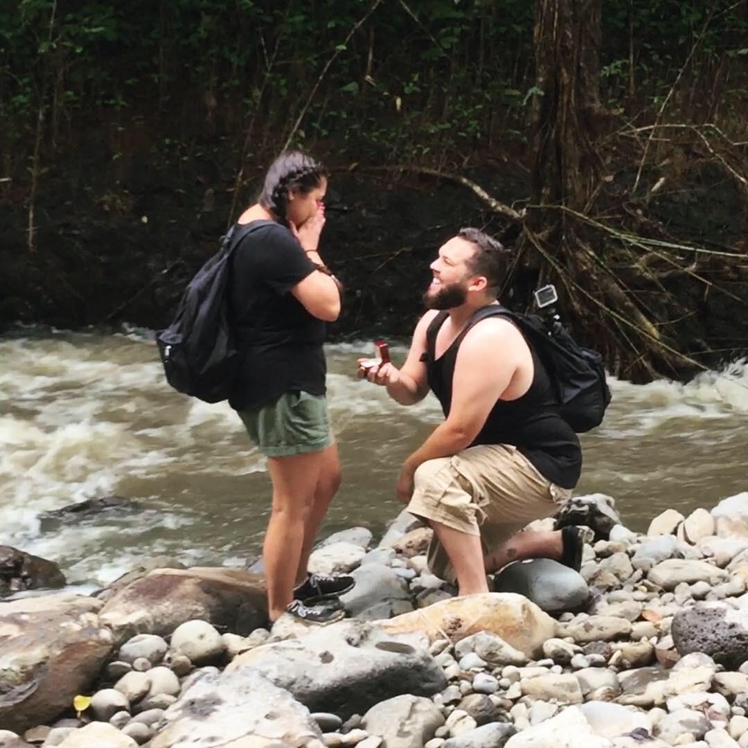 In Maui, when Brandon popped the question!