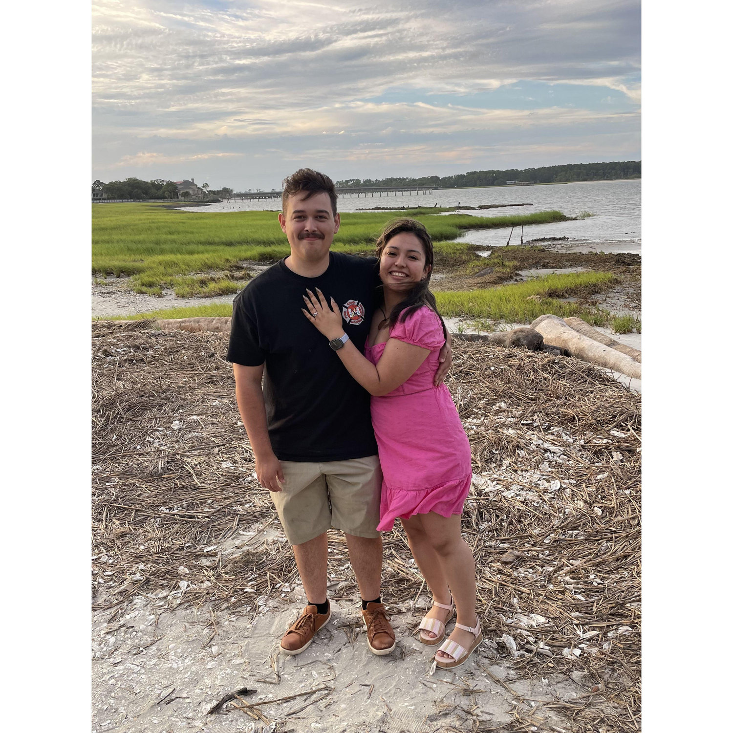 Our first photo together after getting engaged - June 2024