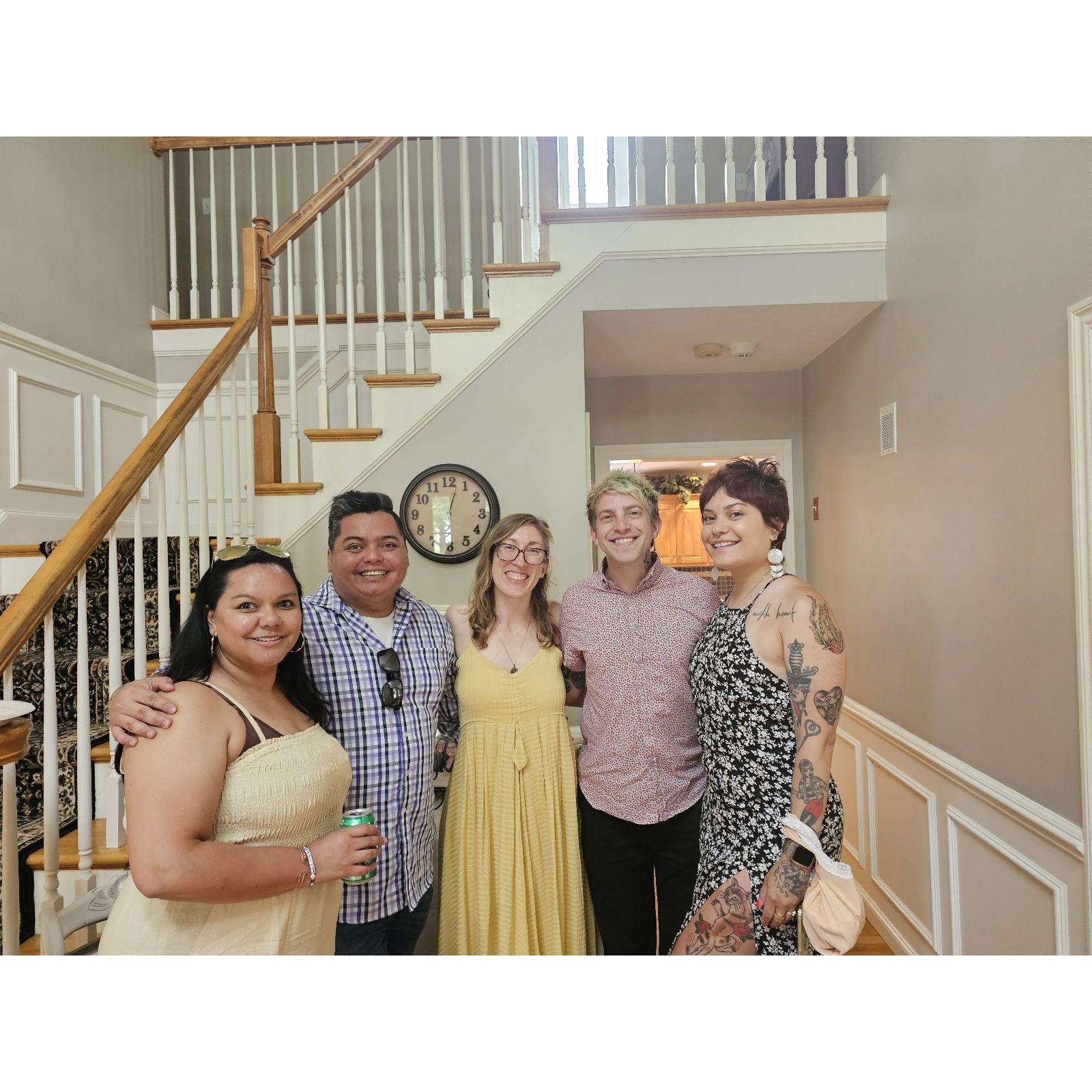 Engagement party with Mike's sister, Melissa, Anne's brother, Tim and sister-in-law, Brittany. June 2024.