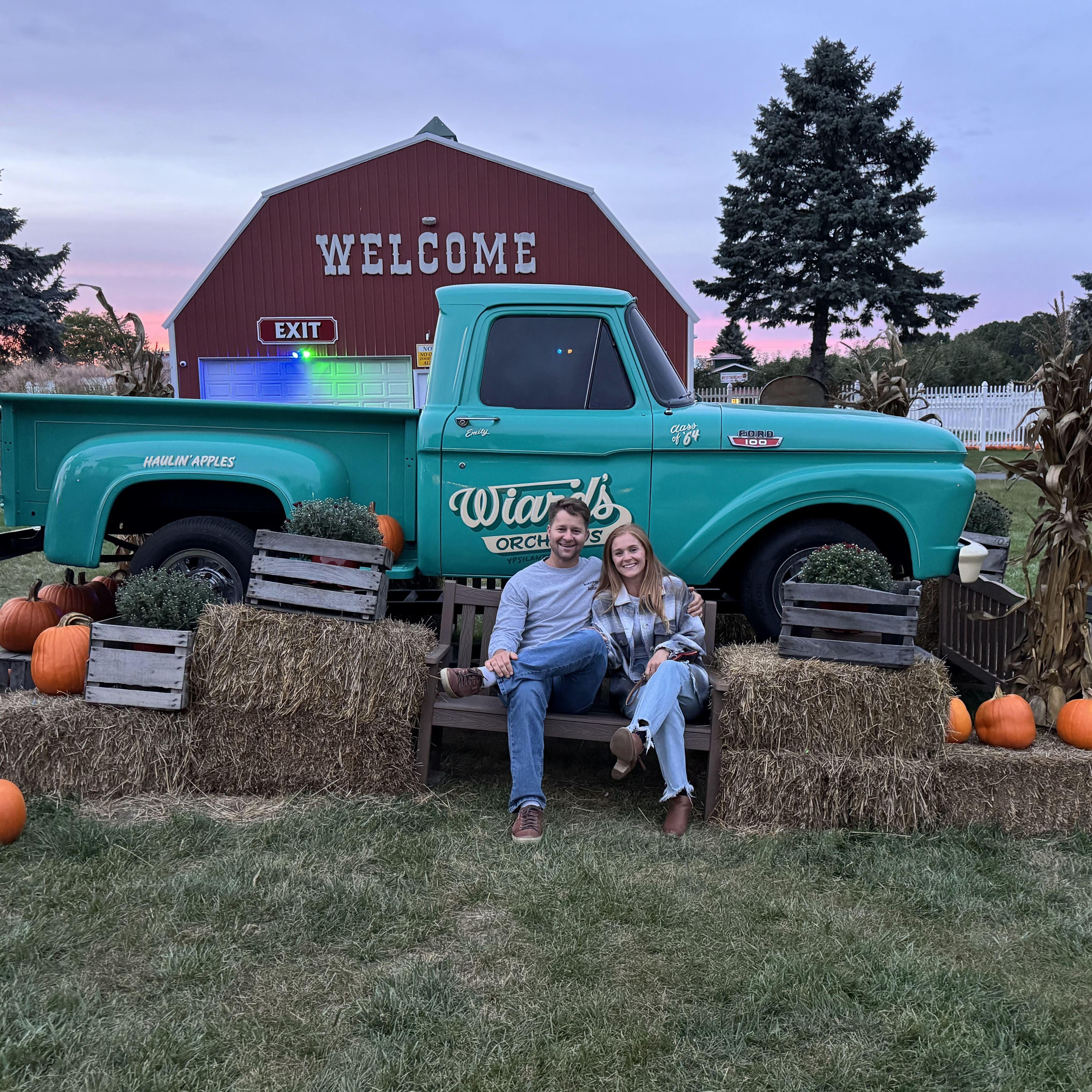 Spending a real fall at the apple orchard.